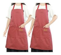 YIXANNX Delantal infantil de 2 piezas para cocinar, de densidad, color duradero, paquete de 2/lote, disfraz con 2x para niños, pintura de color grueso, Rojo