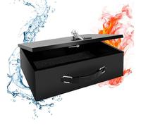 YIYITOOLS Caja de seguridad ignífuga con llave y cerradura de combinación, caja de documentos resistente al fuego, portátil, ignífuga, impermeable, segura para el hogar, oficina, viajes