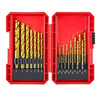 YIYITOOLS Juego de brocas torcidas de titanio, 21 piezas, incluyendo tamaño 1/16"-3/8".