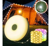 Yizhet Cadena de Luces para Camping, 10M 100 Led Blanco Cálida y Coloridas