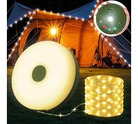 Yizhet Cadena de Luces para Camping 2 en 1, 10M 100 Led Blanco Cálida
