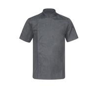 YiZYiF Chaqueta Cocina Unisex Hostelería Chaquetilla Cocinero Ropa De Chef Manga Corta Uniforme De Chef Gris Oscuro M