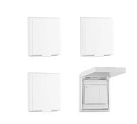 YJFY 4 piezas tipo 86 enchufes exterior impermeable cubierta interruptor cubierta cubierta interruptor cubierta enchufe caja ligera para baño, jardín, cocina interruptor impermeable (blanco)