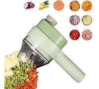YLFC Juego De Cortador Verduras Eléctrico Mano 4 En 1, Mini Triturador De Barro De Ajo Eléctrico Inalámbrico De Mano, Mezclador Auxiliar Cortador De Alimentos para Ajo Pimiento Chile Cebolla