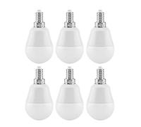 Ymiko G45 4W E12 Base Candelabro Bombillas LED regulables, cálido 3500K, Filamento de vidrio transparente, Paquete de 6