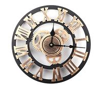 Ymiko Reloj de Pared, Reloj de Pared rústico 3D de 30 cm, Reloj Colgante Retro de Estilo Industrial, Engranaje Grande, decoración Vintage de Madera para Sala de Estar/Oficina/Bar(1)