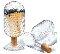 Ymnilian Botella de Cerillas,Porta Cerillas de Transparente Cerillas de Vidrio en Forma de hélice, cerillas de Vidrio Decorativas, cerillas de Vidrio for Velas de 4 Pulgadas, decoración Moderna