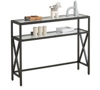 YMYNY Mesa de Entrada Estrecha, Consola de Exposición, Auxiliar para Sofá, Estilo Industrial, 101×25×80.5CM, Retro Negro HGD007B