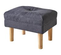 YMYNY Puff Reposapies, Reposa pies Sofá con 4 Patas de Madera, Tapizado Taburete Reposapiés Adecuado para Sofá de Sala de Estar y Oficina, 40 × 29 × 32CM, Negro y Gris HBD023BG
