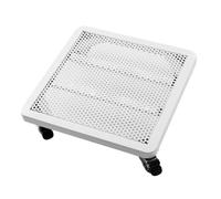 YNBSHGAA Soporte de metal resistente para plantas con carrito rodante, carrito de jardín cuadrado para interiores y exteriores, soporte grande para macetas, negro, blanco, 40 x 50 x 9 cm