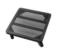 YNBSHGAA Soporte de metal resistente para plantas con carrito rodante, carrito de jardín cuadrado para interiores y exteriores, soporte grande para macetas, negro, 50 x 60 x 9 cm