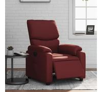 YNGBHFNOP Cuero sintético reclinación eléctrica 135° Rojo 75x99x99 cm | Sillón Reclinable Eléctrico de Cuero Sintético Rojo Tinto con Masaje y Reposapiés, Butaca Relax Tapizada para Sala Estar,