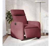 YNGBHFNOP Eléctrico reclinable 135° Rojo 66 x 89 5 x 95 5 cm | Sillón Reclinable Eléctrico Tela Rojo Tinto con Masaje Relax, Botón Lateral y Respaldo 135°, Asiento Cómodo para Sala Estar,