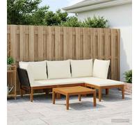 YNGBHFNOP Madera de Acacia Sólida Modular Exterior Marrón 60x60x30cm | Juego de Muebles de Exterior 5 Piezas Madera de Acacia Sólida con Cojines y Respaldo de Cuerda, Sofá Modular para Terraza