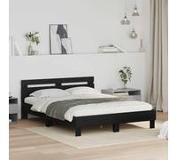 YNGBHFNOP Madera Roble Negro 160 x 200 cm | Estructura de Cama Roble Negro 160x200 cm Base Camas Moderna con Cabecero Madera Resistente Sommier para Dormitorio Apto
