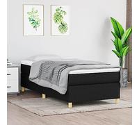 YNGBHFNOP Muelles ensacados Tela Transpirable Soporte Firme 80x200 cm Negro | Cama Box Spring 80x200 con Colchón de Muelles Ensacados y Topper Negro, Base Tapizada con Somier de Lamas, Cama Completa con
