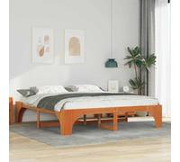 YNGBHFNOP Pino Macizo Moderno Minimalista 207 x 187 x 40 cm Marrón | Estructura de cama Marrón 180 x 200 cm Madera de pino macizo con Cabecero y Pie de Cama, Base con Listones, Soporte Robusto,