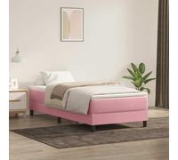 YNGBHFNOP Terciopelo Rosa con muelles ensacados Individuales 223x80x25 cm | Cama Box Spring 80x220 con Colchón de Muelles Ensacados Terciopelo Rosa y Topper, Base Tapizada con Somier de Listones,