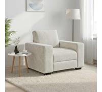 YNGBHFNOP Terciopelo Suave para Sala y Lectura Crema 100x77x82 cm | Sillón Sofá Terciopelo Crema 100x77x82 cm con Estructura de Madera y Metal, Butaca Lounge Moderna para Sala, Dormitorio y