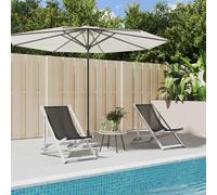 YNGBHFNOP Textilene Resistente UV Plegable 3 Posiciones Gris 2 Unidades | Sillas plegables 2 unidades aluminio gris textilene para playa piscina terraza jardin ajustables 3 posiciones portatiles