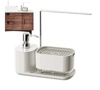 Ynnhik Dispensador de detergente rellenable, Recipiente para jabón de Cocina, Soporte para Esponja de Cocina, Organizador de Fregadero de Cocina para paños de Cocina, jabón,