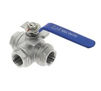 YNPPLGTJC Válvula de Bola Acero Inoxidable 304, 3 vías, Tipo L, T, 1/4", 3/8", 1/2", 3/4", 1", DN8, DN10, DN15, DN20, DN25, Rosca Hembra BSP, 1 Unidad(L Type,DN50)