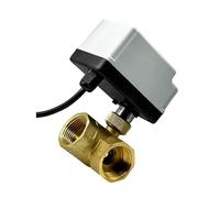 YNPPLGTJC Válvula de Bola eléctrica Tres vías 1/2", 3/4" y 1", válvula latón, Control Dos Cables con Interruptor Manual(T Type-12vdc,12)