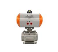 YNPPLGTJC Válvula de Bola neumática Plataforma Alta Tres Piezas, Acero Inoxidable 304, Q611F-16P, Doble Efecto, 1/4", 3/8", 1/2", 3/4" y 1"(37258)