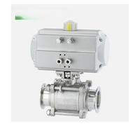 YNPPLGTJC Válvula de Bola vacío neumática Tres Piezas Acero Inoxidable GUQ-KF con Abrazadera Mandril y Hebilla 16254050Q681F-16P3(KF80)