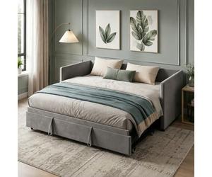 YNYHTER Sofá Cama Matrimonio,Sofá Cama Extensible 90/180x200cm Sofa Cama 2 Plazas Cama De Invitados Camas de Día Extensible Sofas Camas Multifuncional,sin colchón (Gris, 90/180x200cm)