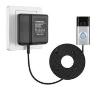 Ynzeyx - Adaptador de corriente para timbre de vídeo, 24 V, 500 A, transformador de timbre de puerta compatible con Ring Door Bell Video Doorbell 2 Pro (10 m/394 in black)