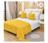 YNZUNMY Bufanda de Cama, Camino de Cama Caminos De Cama con Borlas De Color Liso, Bufandas, Mantas Modernas For Los Pies De La Cama, Decoración del Hogar(22,45 * 45cm Pillowcase 2pc)