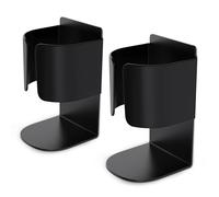 Yoassi 2PCS Soporte Cepillo de Dientes Eléctrico, Soporte Cepillo en Pared con Etiqueta Autoadhesiva 3M, Portacepillo de Dientes de Acero Inoxidable para Baño, Cocina,Sin Taladros, Color Negro