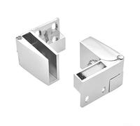 YobiLife Bisagra de puerta de cristal con mecanismo de cierre automático, aleación de zinc para puertas sin marco de 3 a 5 mm de grosor, no requiere taladro, 1 par (plateado)