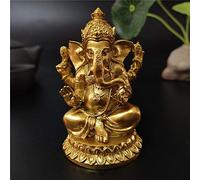 YODOOLTLY Estatuas Doradas del Señor Ganesha, Estatua de Dios Elefante hindú, Escultura de Resina, Figura de Buda Ganesh Indio, Hecha a Mano, decoración de Regalo para el hogar, jardín, Coche