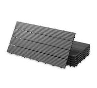 YOEVU - Baldosas de Exterior de Madera Composite WPC | Antideslizantes y Resistentes al Agua | Fácil Instalación | 1.08m² | Set de 6, Patio y Jardín, Gris, 30X60cm