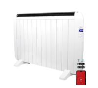 Yoevu - emisor térmico de aluminio | calefactor de bajo consumo | diseño moderno y compacto | termostato ajustable | protección contra sobrecalentamiento, blanco, 2000w, 12 elementos