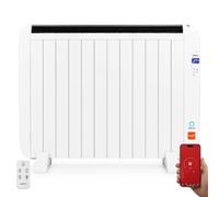 Yoevu - emisor térmico de aluminio | calefactor de bajo consumo | diseño moderno y compacto | termostato ajustable | protección contra sobrecalentamiento, blanco, 2000w, 12 elementos