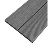 YOEVU - Pack de 2 Lamas de composite WPC, 2,2m x 14,5cm x 2,2cm, Gris