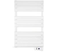Yoevu Radiador toallero eléctrico 500W IP24, bajo consumo, 2 modos y temporizador LED, blanco