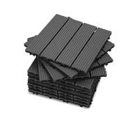 Yoevu - set de 11 baldosas de exterior de madera composite wpc, 1m² - baldosas de terraza, patio y jardín, antideslizantes, resistentes al agua, gris