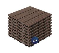 YOEVU Set de 22 Baldosas Exterior Madera Composite WPC, Marrón Café