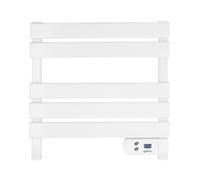 YOEVU | Toallero eléctrico | 150W | Pantalla táctil LCD, Temporizador 8h, Compacto | Secado eficiente y Ahorro energético para baño | Blanco, Aluminio