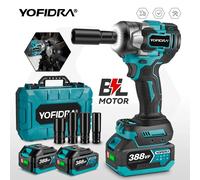 YOFIDRA-llave de impacto eléctrica de torsión sin escobillas, herramientas de destornillador de llave eléctrica inalámbrica para Pin de batería Makita de 18V, 1200N.M 1 Battery