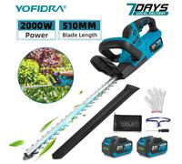 YOFIDRA - Podadora de Césped Inalámbrica de 2000 W y 15000 RPM, Sierra de Podar, Herramienta Eléctrica para Jardín, Compatible con Baterías Makita Without Battery