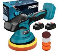 Yofuly Pulidora Orbital a Batería 6 Pulgadas, 8 Velocidades, 2x2000mAh, Compatible Makita 18V, para Detallado Auto