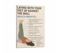 Yoga Wall Art Legs Up the Wall Pose Viparita Karani Poster Restorative Yoga Guide for Recovery Relaxation Stress Relief Home Studio Decor Meditation Space(Framed,08x12inch(20x30cm))