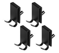 YoHyien 4 Piezas Ganchos Mampara Ducha, Colgador Toalla Mampara Ducha con Almohadilla de EVA, Perchas Baño sin Taladro de Acero Inoxidable, Apta para Vidrios sin Marco de 5-10 mm (Negro)