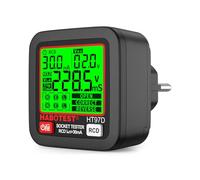 YOJOCK Comprobador de Enchufe, Probador Eléctrico de RCD Enchufe con Pantalla LCD, 6 Tipos de Diagnóstico de Averías, Examinar Circuito, Indicación de Tensión y Frecuencia, 30-260V (EU Plug)