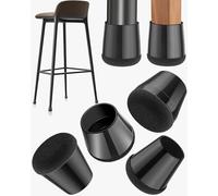 yomanta 24 Piezas Protector Patas Sillas Silicona, Antideslizante, Antiruido y Antiarrañazos, Almohadillas para Patas de Sillas - Protege Suelos de Parquet, Cerámica y Madera - Negro S 21-25mm